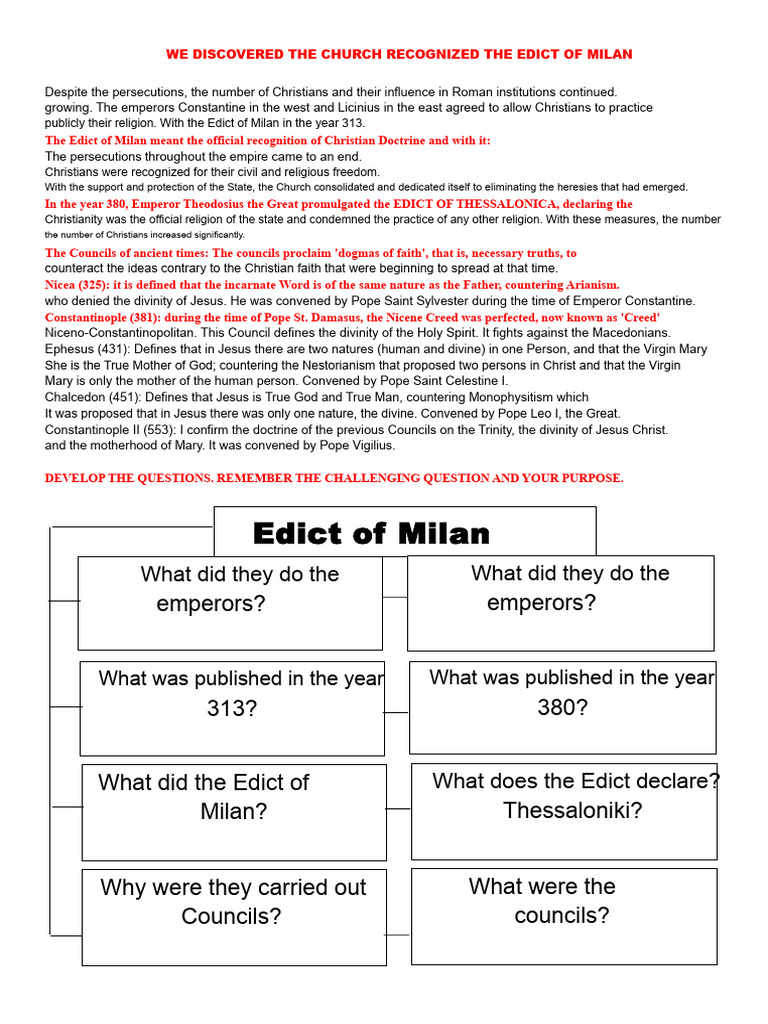 Edict of Milan and Early Church Councils | PDF | Christian ...