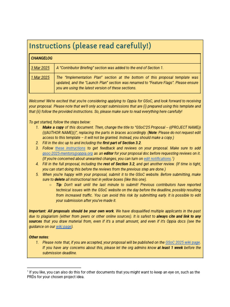 GSoC 2025 Proposal Template Guide | PDF | Web Server | Internet & Web