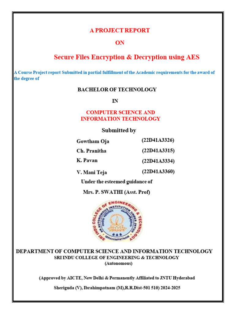 AES-Based Secure File Encryption Project | PDF | Phishing | Computing