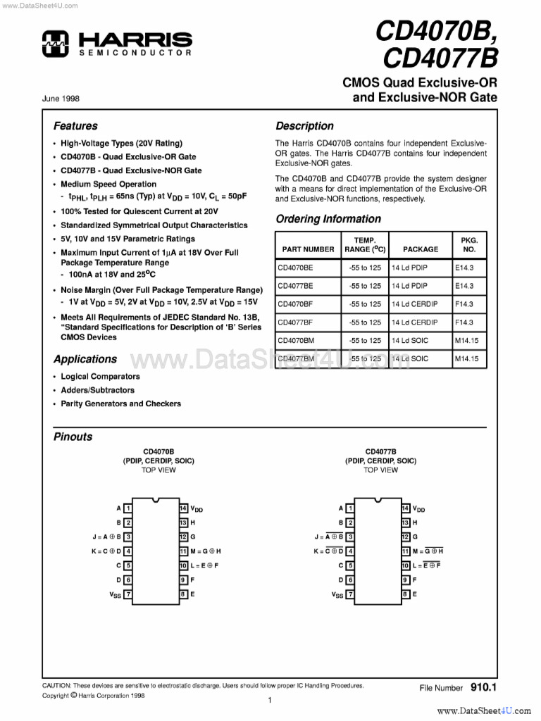 CD4070BE | PDF