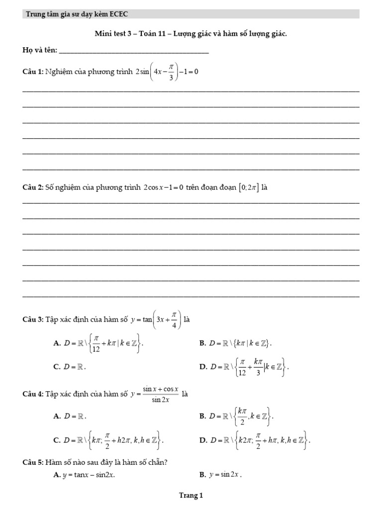 Mini Test 3 | PDF
