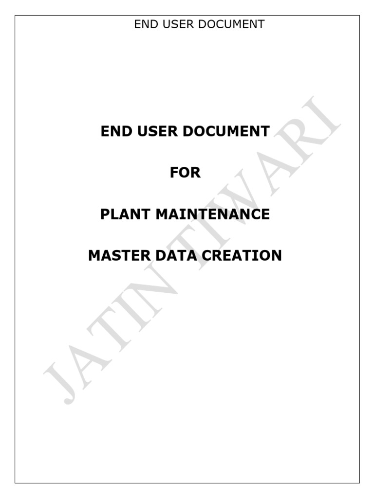 Plant Maintenance Master Data Guide | PDF | Data Type | Button (Computing)