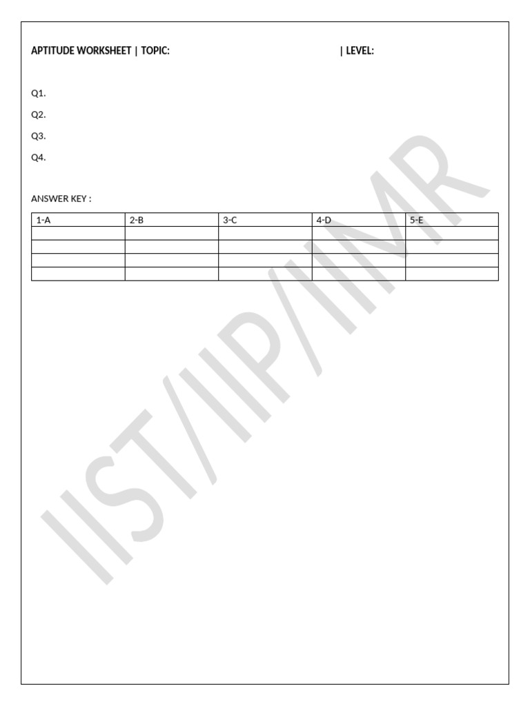 Worksheet Format (3) | PDF