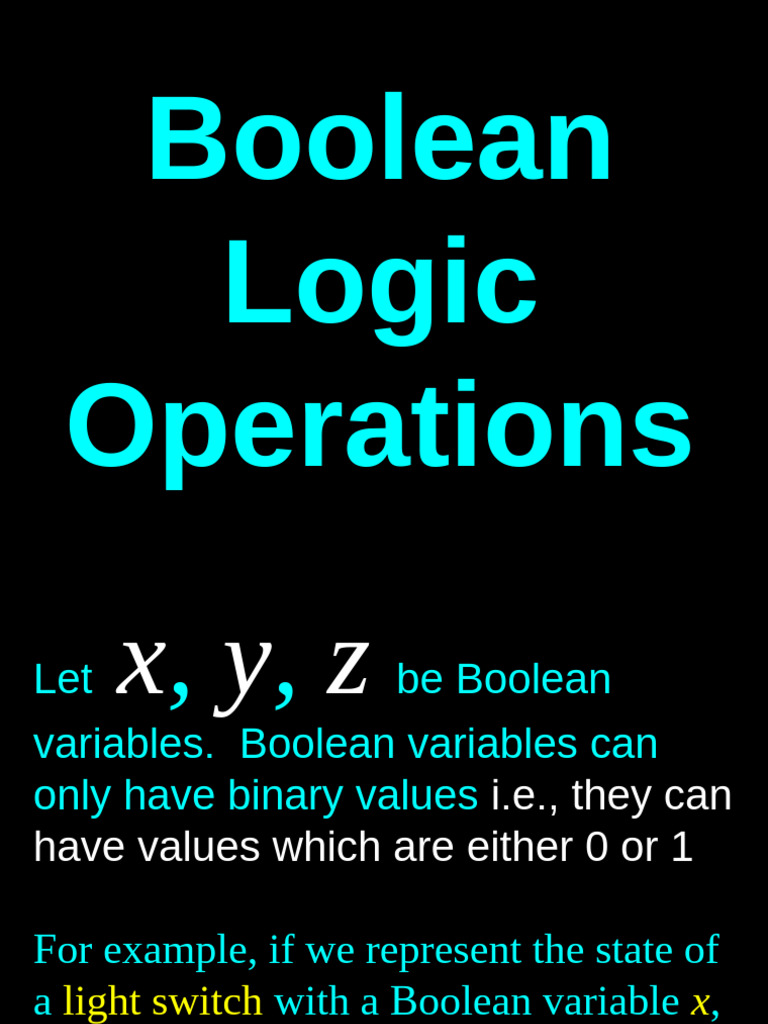 Binary Numbers Logic Operations | PDF | Boolean Algebra | Teaching ...