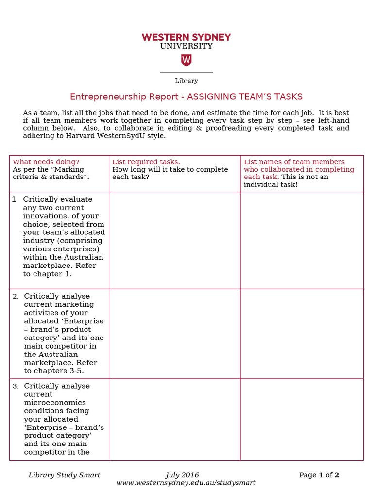 Assigning Team Tasks(1) | PDF