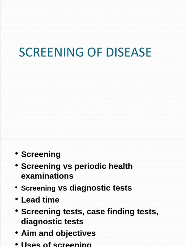 Understanding Screening Tests and Their Uses | PDF | Sensitivity And ...