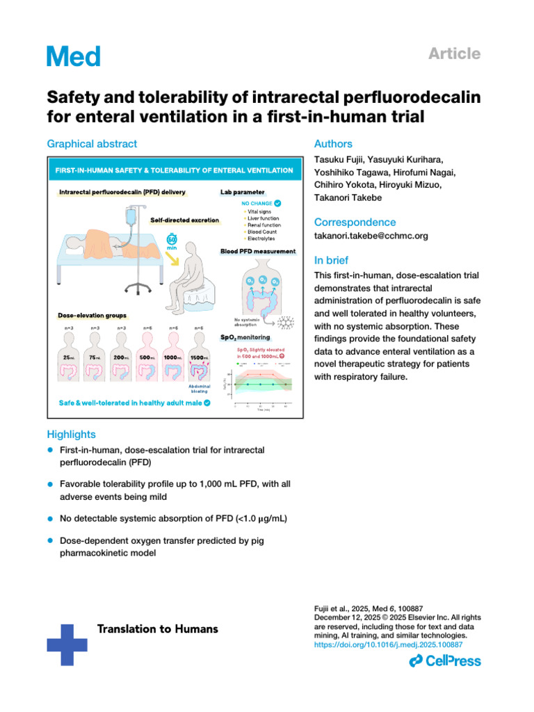 Safety of Intrarectal Perfluorodecalin Trial | PDF | Medicine