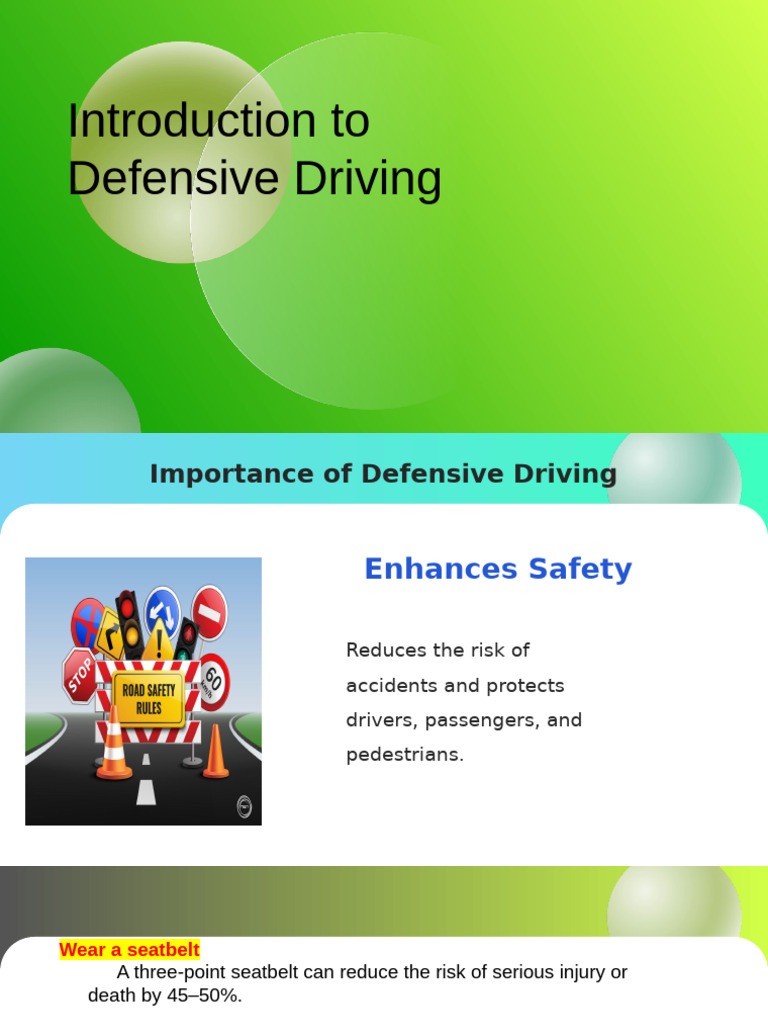 Essential Defensive Driving Techniques | PDF | Driving | Traffic Collision