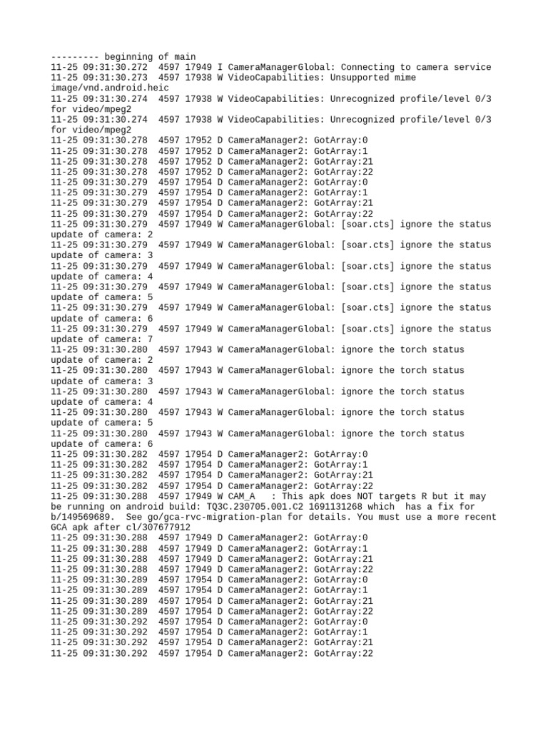Camera Service Connection Log | PDF | Computer Science | Computer ...