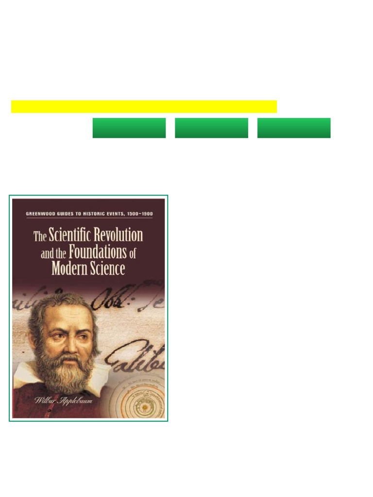 The Scientific Revolution and the Foundations of Modern Science Wilbur ...