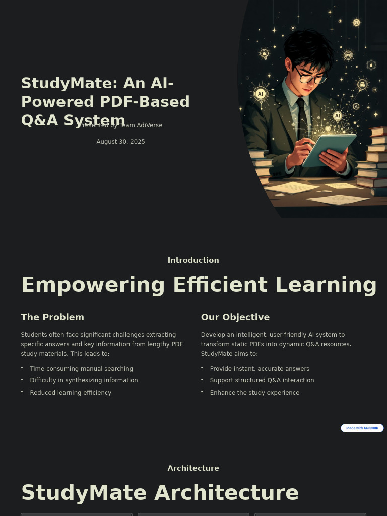 StudyMate An AI Powered PDF Based QandA System | PDF | Artificial ...