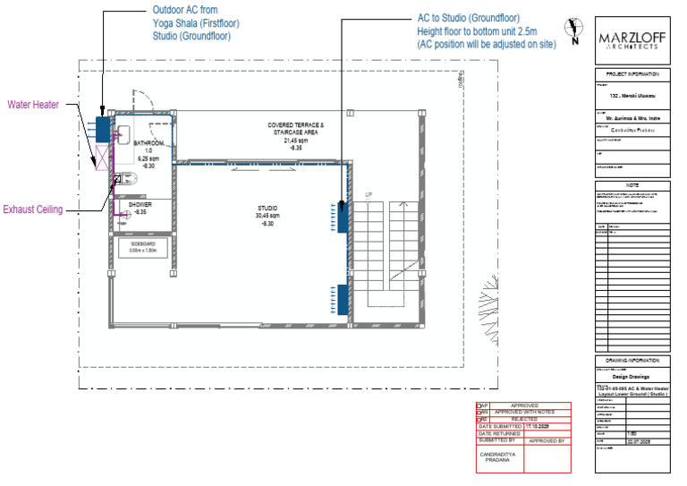 132-01-05-005 AC & Water Heater Layout Lower Ground (Studio) | PDF ...