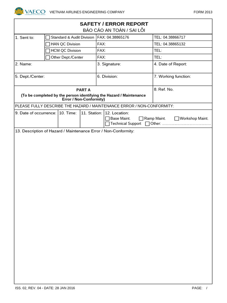 Form 2013 Safety Error Report | PDF | Chess Theory | Chess