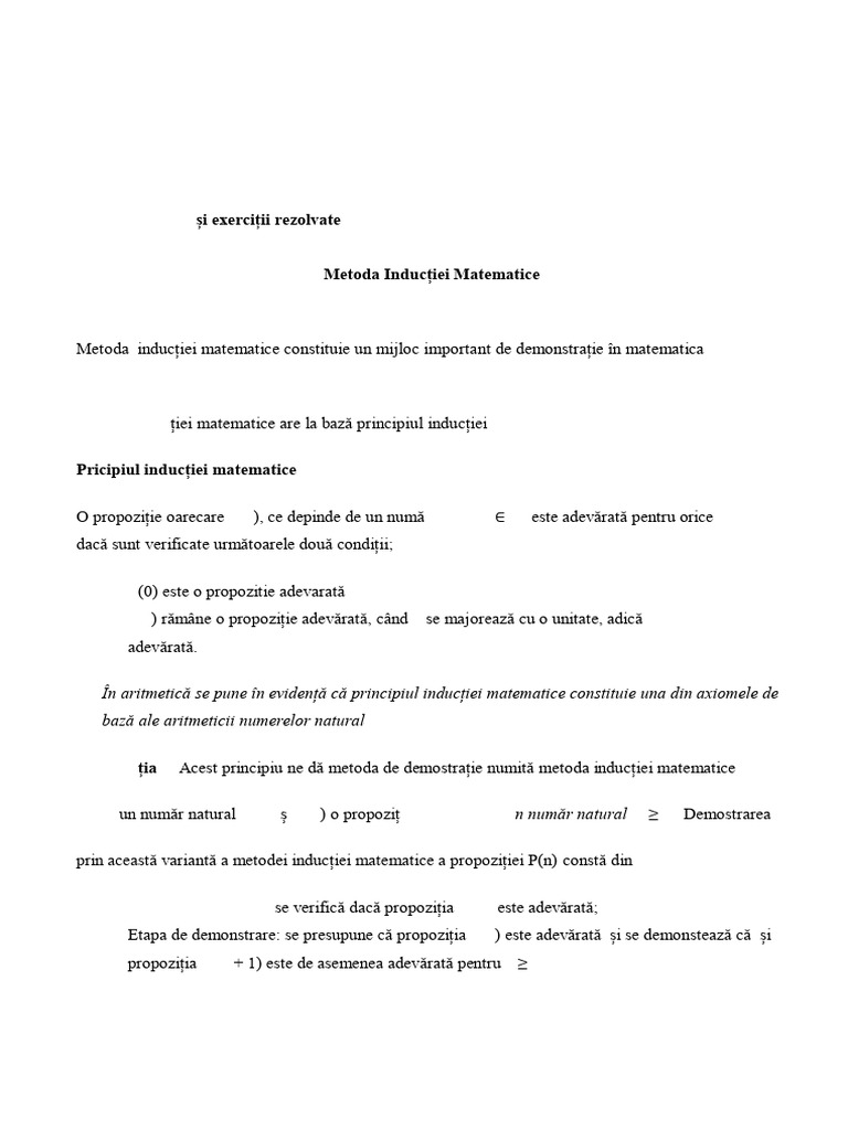 Breviar Teoreticfisa de Lucru Inductia Matematica | PDF