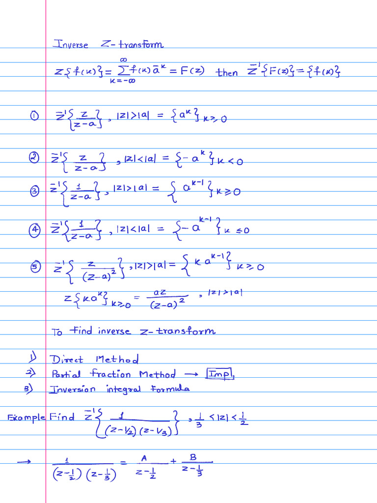 M3 - Unit 2 Fourier and Z Transform Notes | PDF
