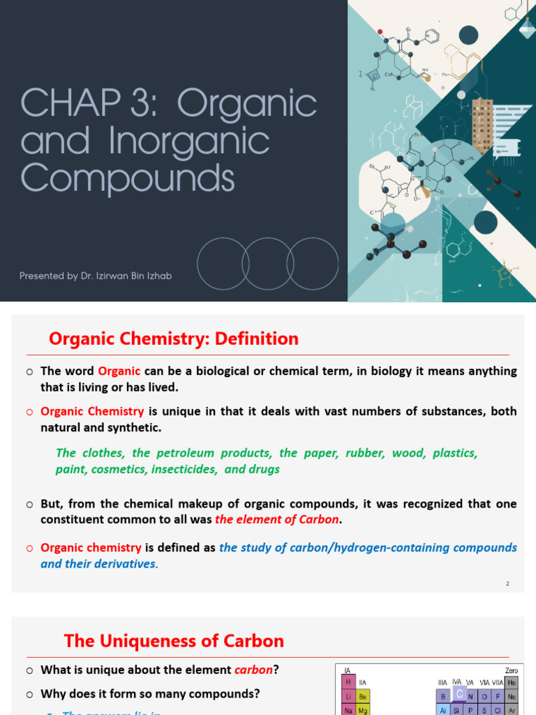 Organic Chemistry: Carbon Compounds Explained | PDF | Chemical ...