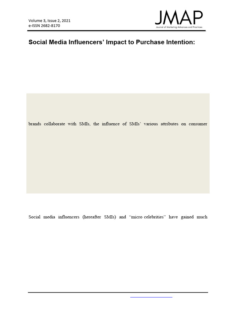 2021 Social Media Influencers Impact To Purchase Intention The ...