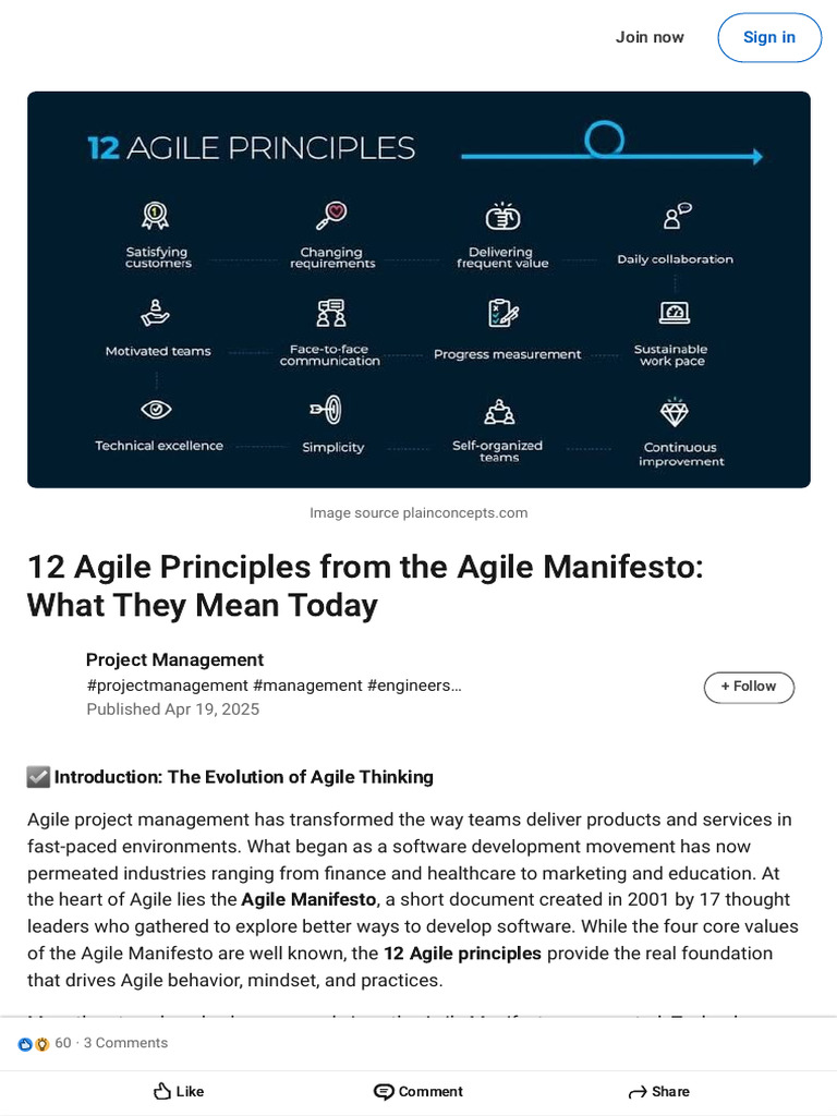 12 Agile Principles From The Agile Manifesto What | PDF | Agile ...