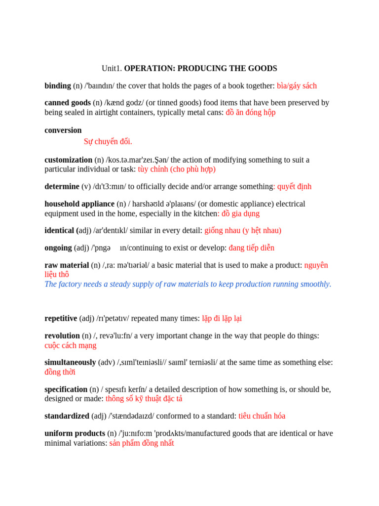 Production Operations and Management Terms | PDF | Debt | Supply Chain