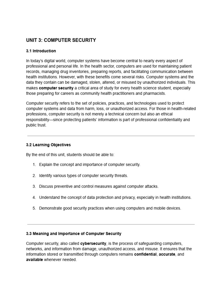 Computer Security in Healthcare Explained | PDF | Security | Computer ...