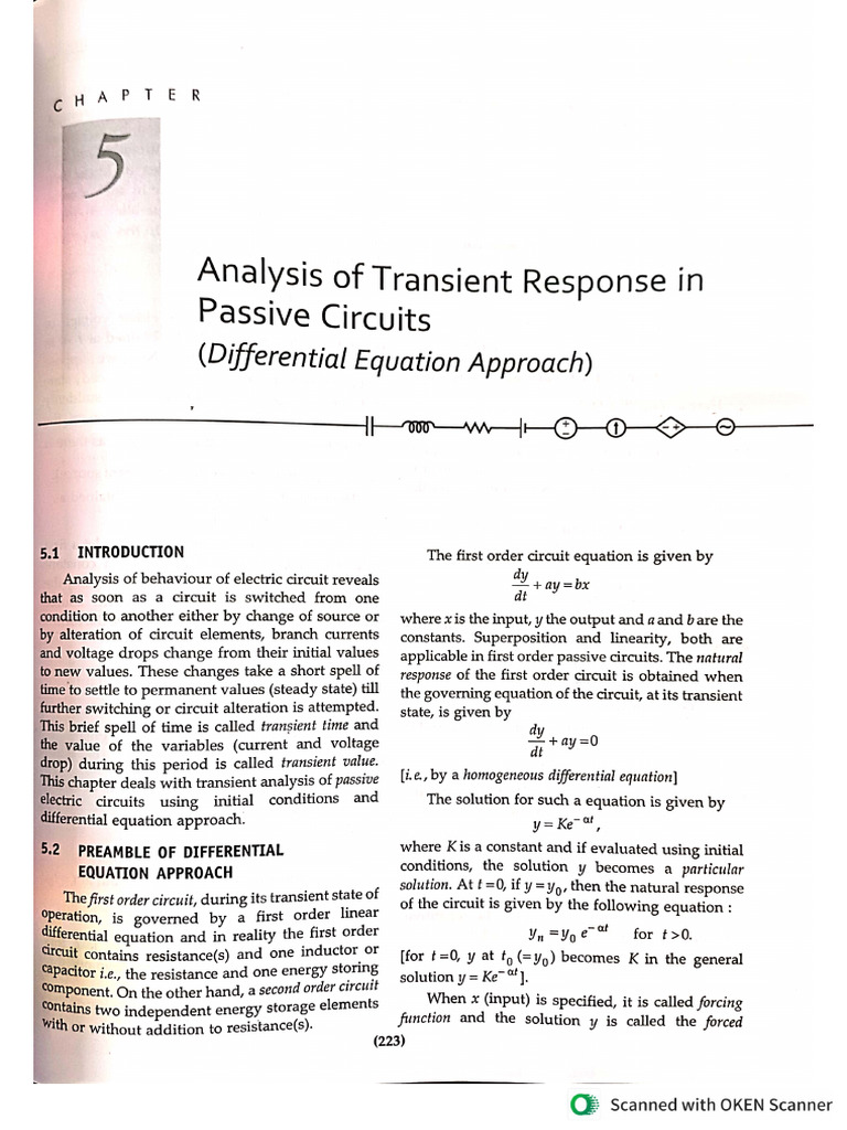 Analysis of Transient Response in Passive Circuits.. | PDF