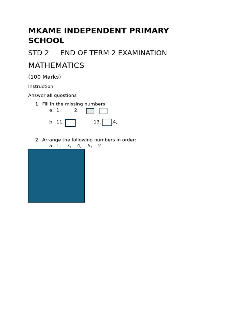 Mathematics STD 2 | PDF