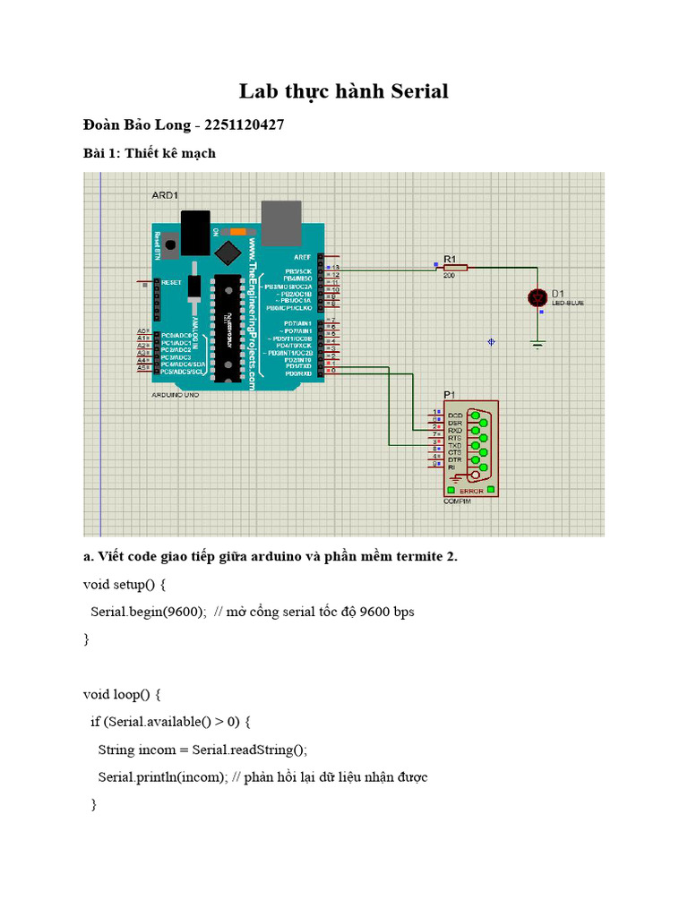 Lab Serial DoanBaoLong | PDF