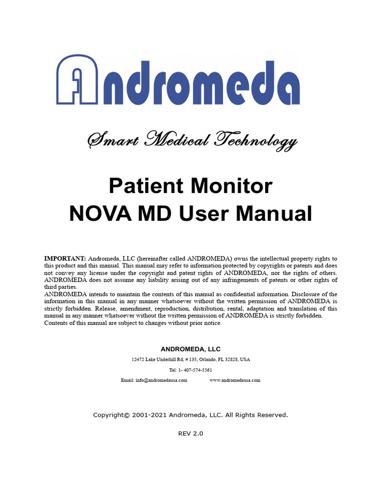 NOVA MD Modular Monitor Operation Manual | PDF | Monitoring (Medicine ...