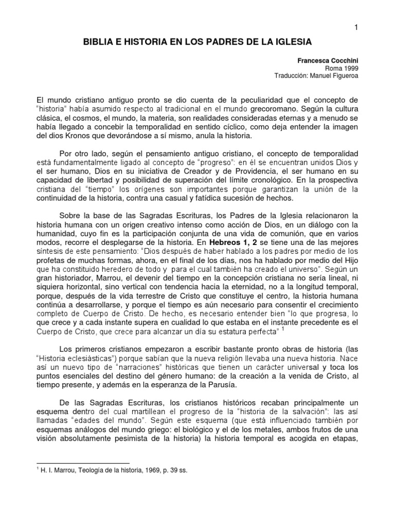 Biblia e Historia en Los Padres de La Iglesia | PDF | Dios | Biblia