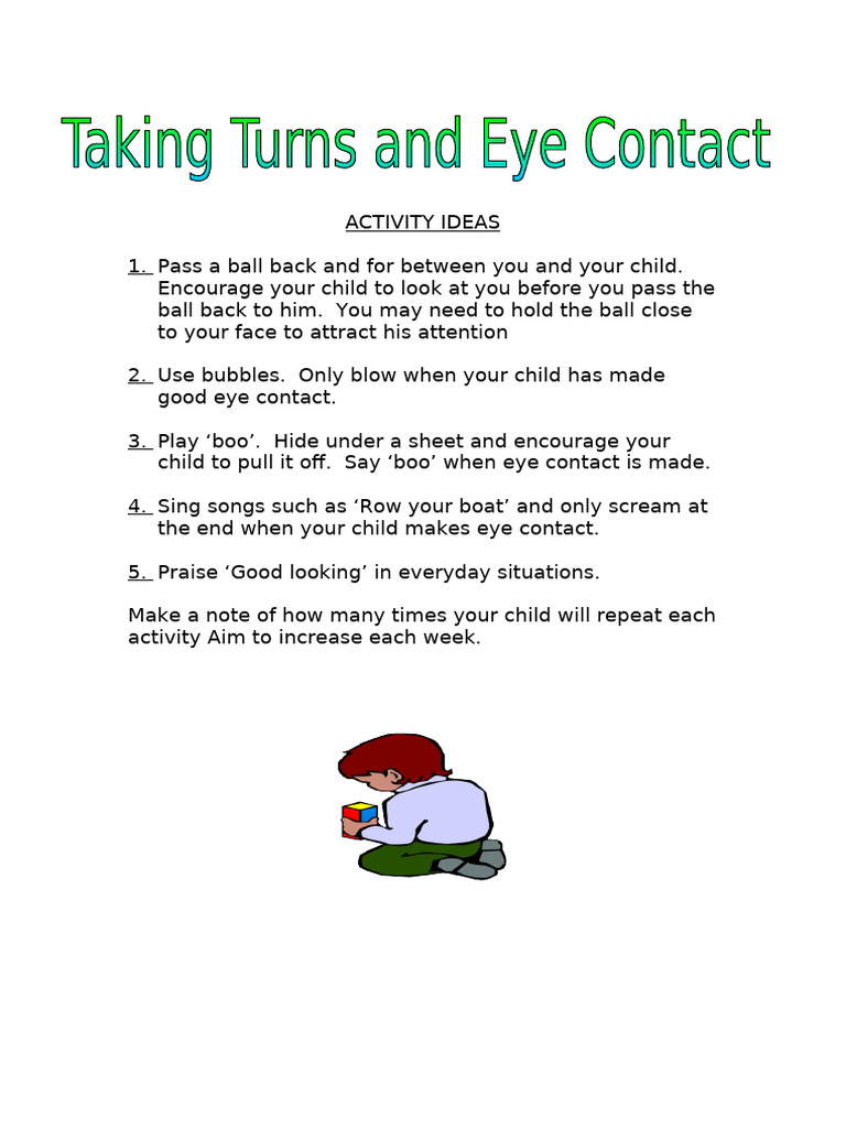 Engaging Eye Contact Activities for Kids | PDF