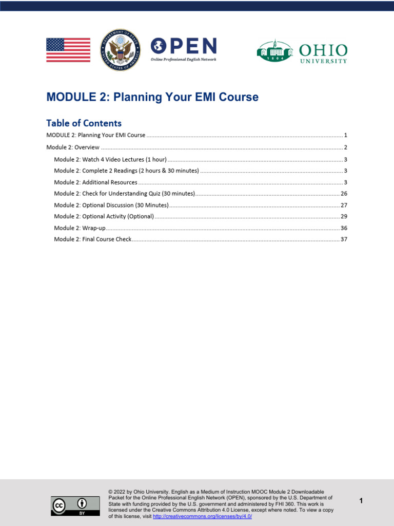 EMI MOOC Module 2 Packet | PDF | Educational Assessment | Learning