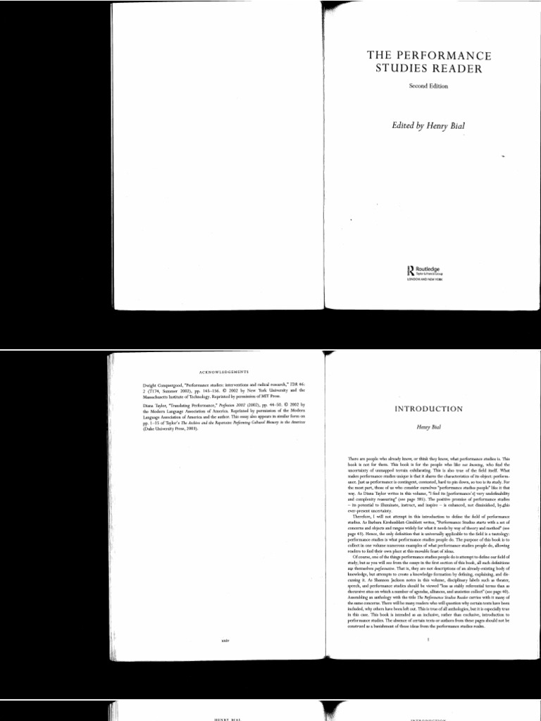 PerformanceStudiesReaderpp1-50 | PDF