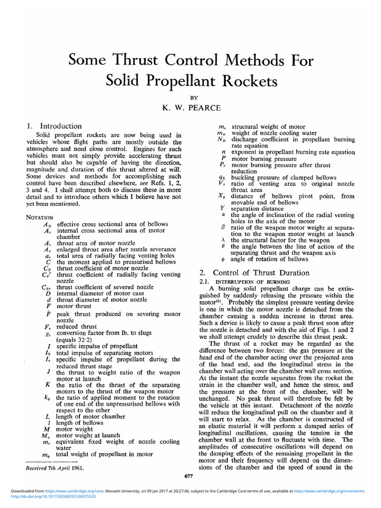 Thrust Control in Solid Propellant Rockets | PDF | Bending | Rocket