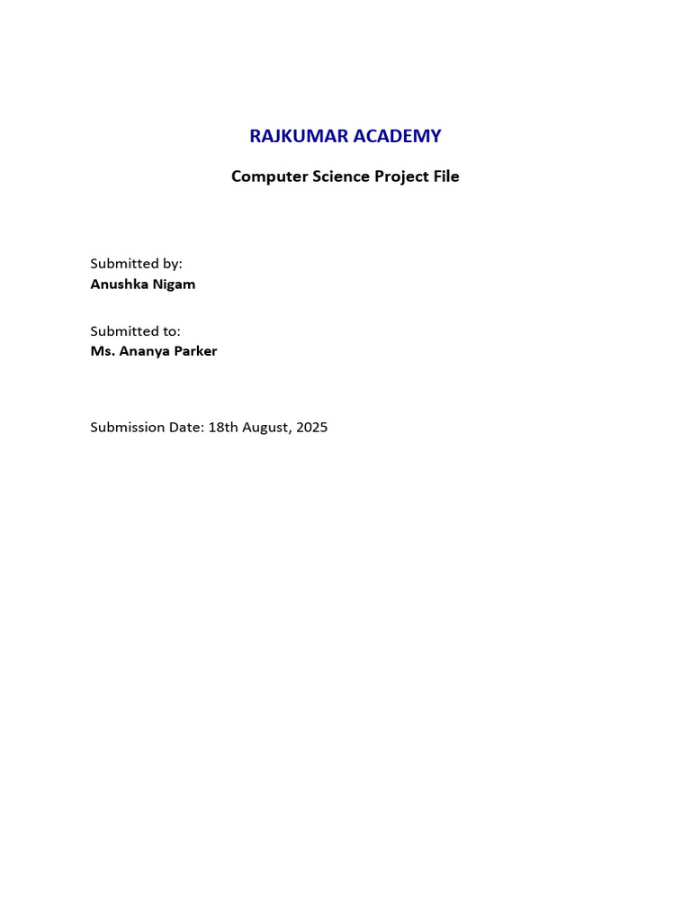 Computer Science Project: Java Programs | PDF | String (Computer ...