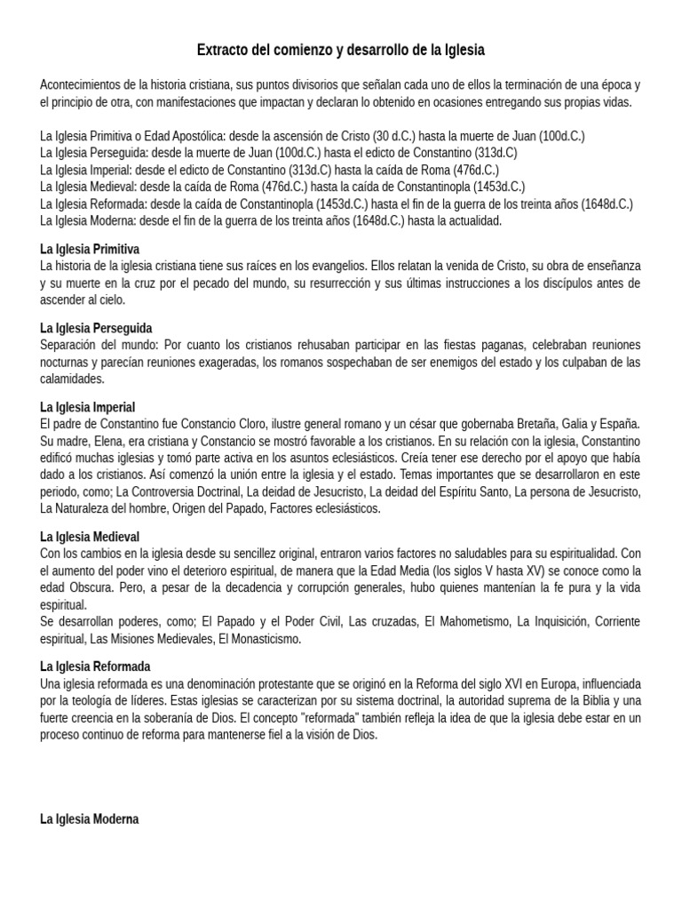 Historia de la Iglesia Cristiana | PDF | Iglesia Católica | Iglesia ...