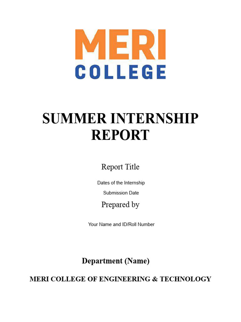 Summer Internship Report Overview | PDF