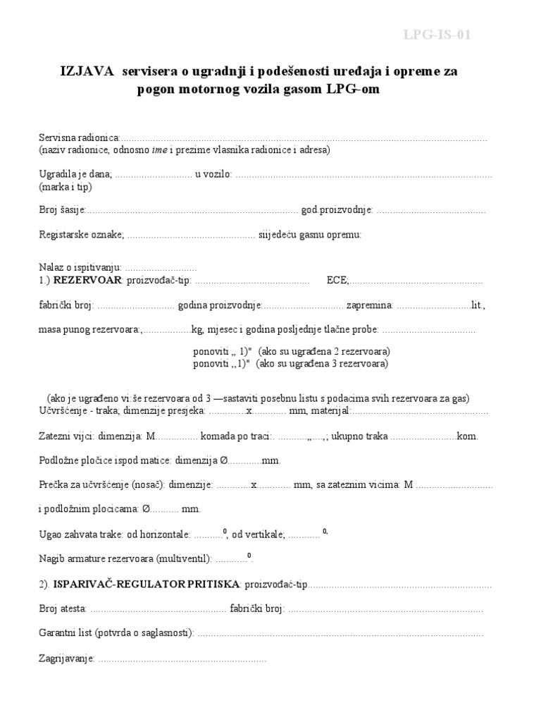 Izjava Servisera | PDF