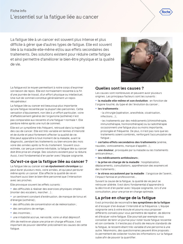 Comprendre la fatigue liée au cancer | PDF | Cancer | Physiothérapie