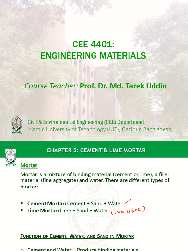 Cement and Lime Mortar Guide | PDF | Mortar (Masonry) | Concrete