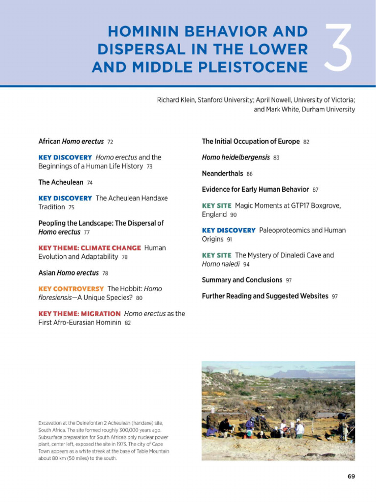 Hominin Dispersal in Pleistocene Africa | PDF | Homo | Evolution Of ...