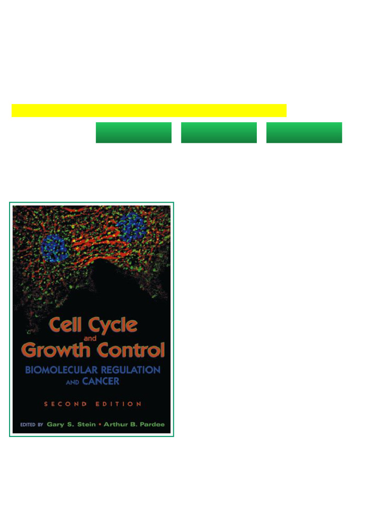 Cell Cycle and Growth Control Biomolecular Regulation and Cancer Second ...