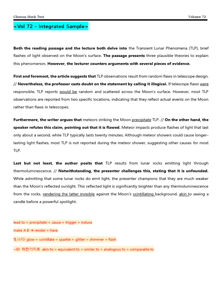 Enhanced Vol 72 Writing Sample Answers Christine | PDF | Moon | Light