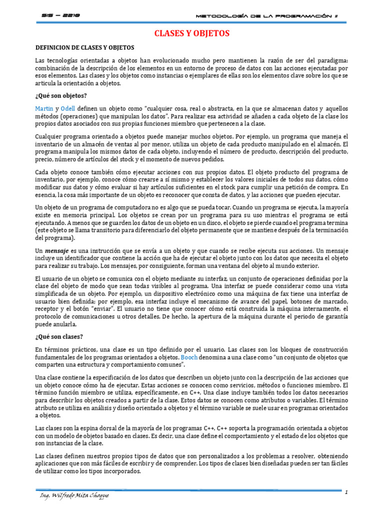 Clases y Objetos en Programación Orientada a Objetos | PDF | Objeto ...