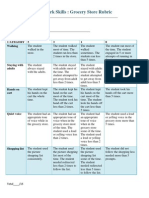 Collaborative Work Skills Rubric