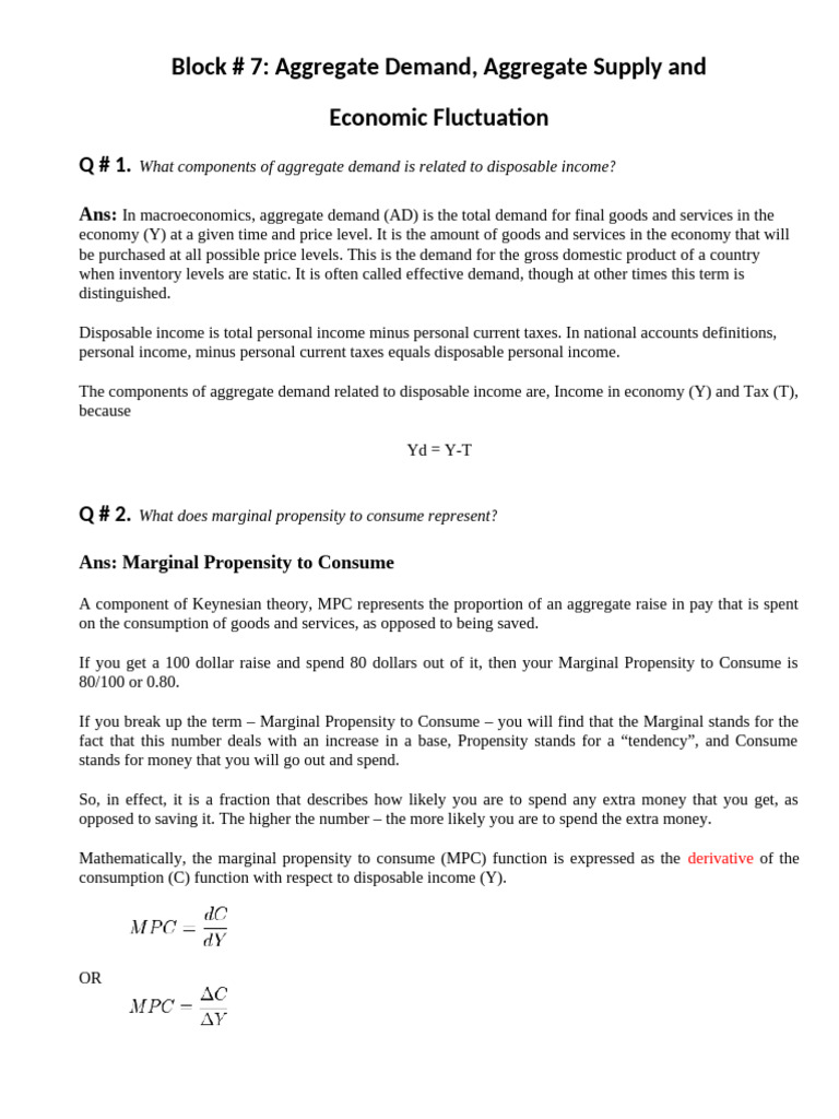 Aggregate Demand and Economic Factors | PDF | Aggregate Demand | Demand