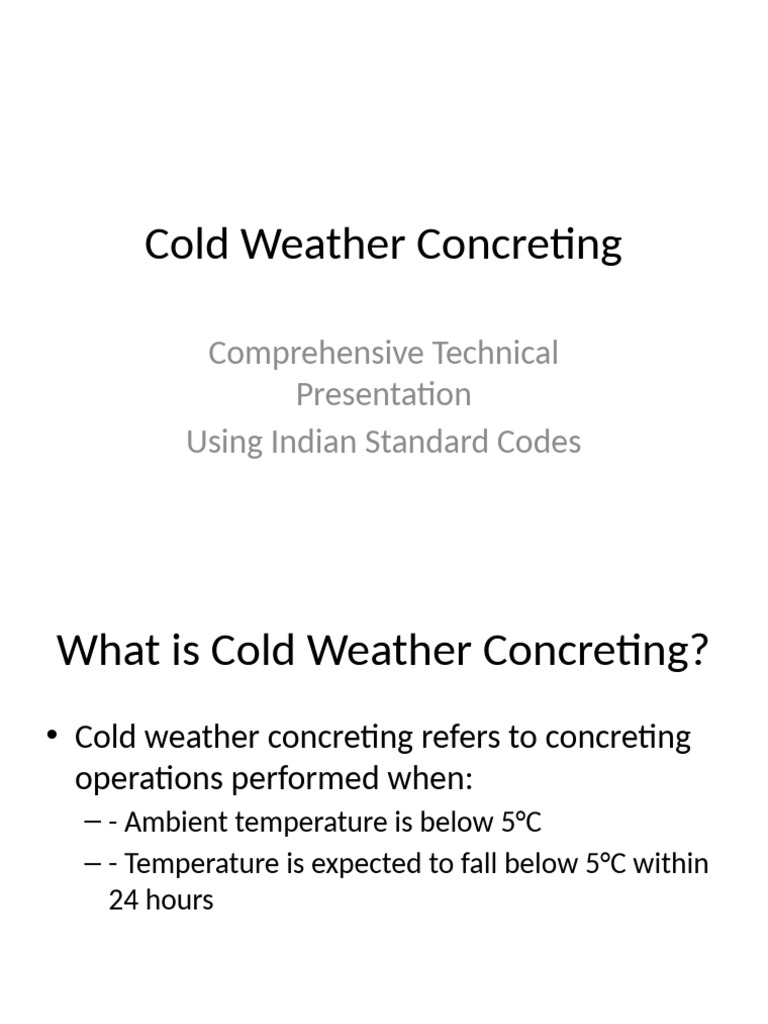 Cold Weather Concreting Guidelines | PDF