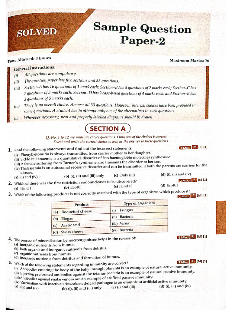 Sample Paper 3 | PDF