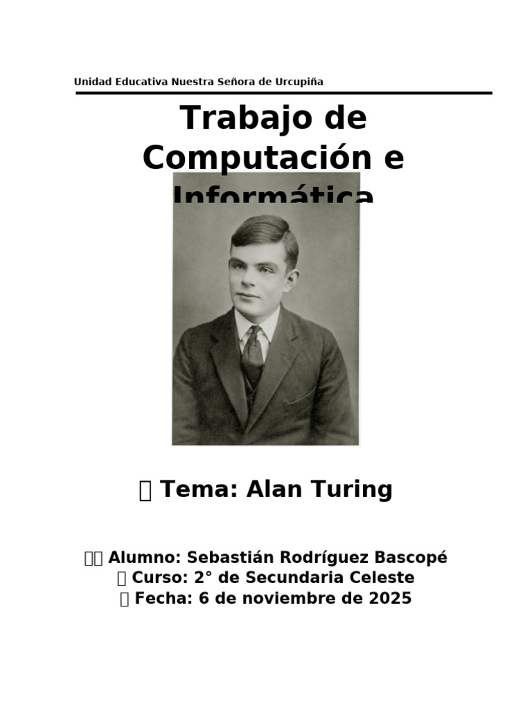 Biografía de Alan Turing | PDF | Alan Turing | Ciencias de la Computación