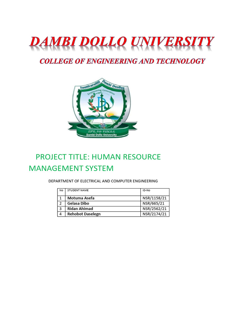 Human Resource Management System Project | PDF | Agile Software ...