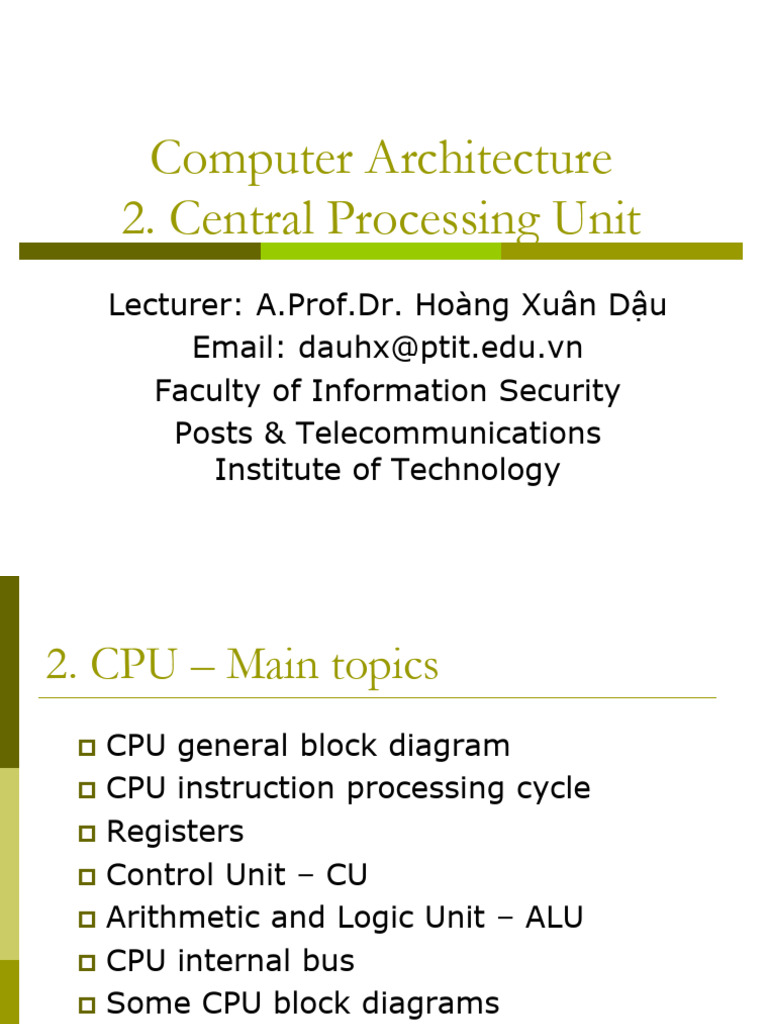 Understanding CPU Architecture Basics | PDF | Central Processing Unit ...